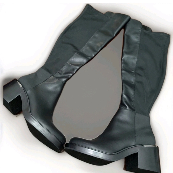 DKNY Women's Dina-OTK Boot Black Knee High Punky Goth Synthetic Sz. 10 - Picture 4 of 16